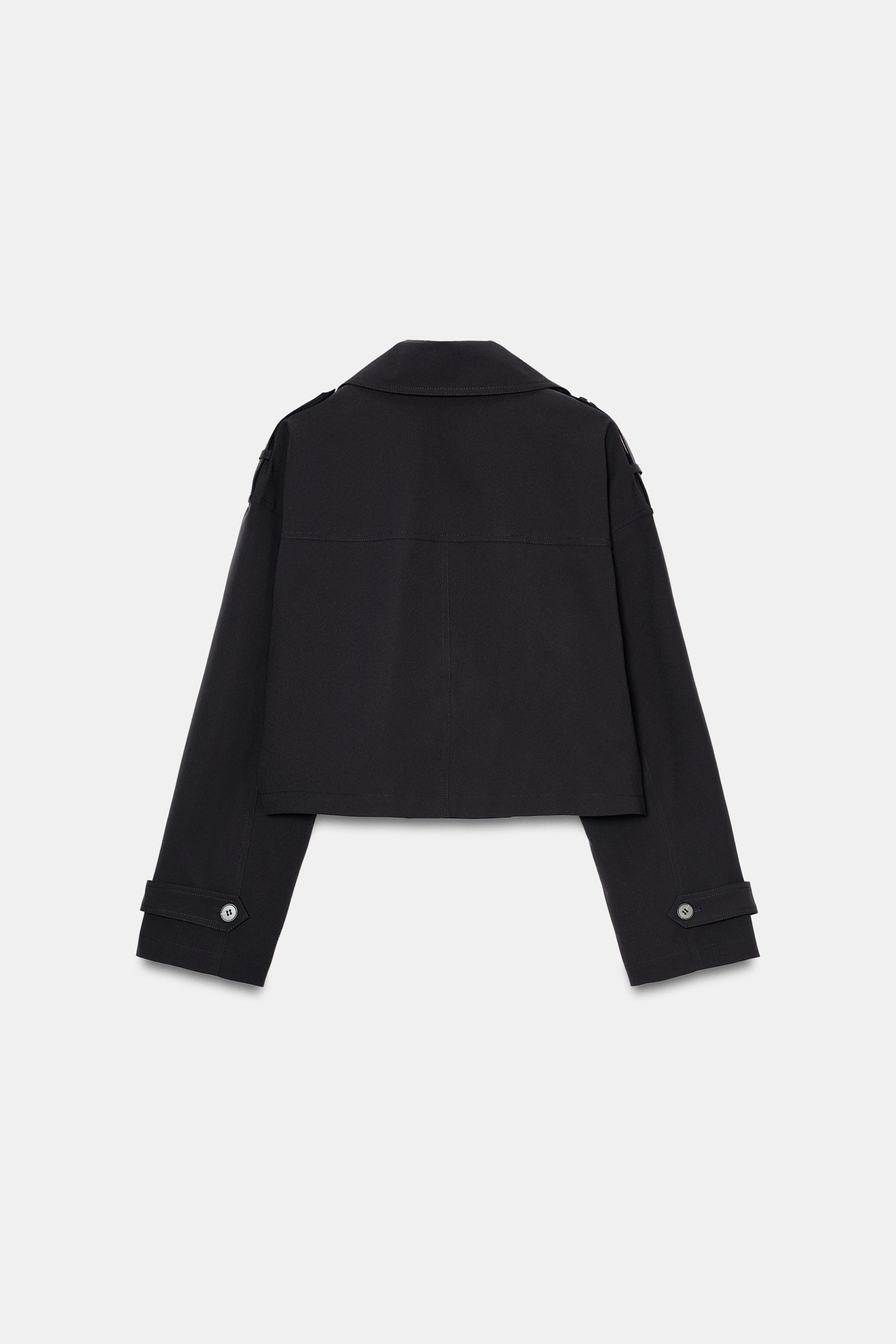 SHORT DOUBLE-BREASTED TRENCH COAT